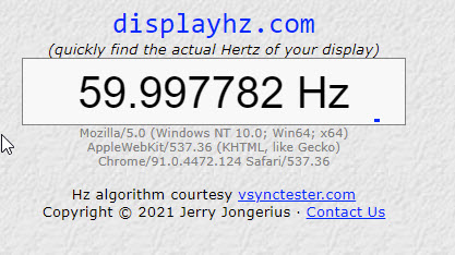 Displayhz онлайн частота монитора